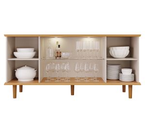 Buffet Janice Led off white  3 repisas 78x45.3x165 cm
