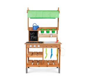 Estación de jardinería infantil de madera natural