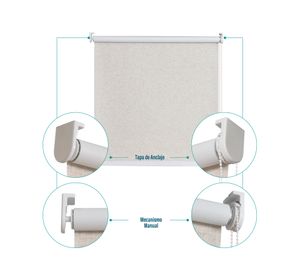 Cortina roller black out Textura lino 160x165 cm beige