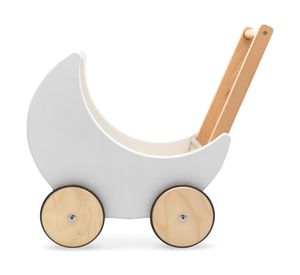 Coche de muñecas infantil madera Samanta gris claro