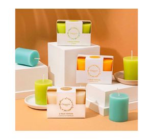 Vela maracuyá Votiva amarillo 2 unidades Organic Spa.