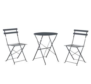 Set conversación plegable 2 personas Melody grafito