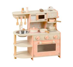 Cocina con cafetera Emily rosa