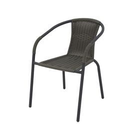 Silla acero/ratán PE gris