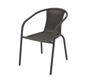 Silla acero/ratán PE gris