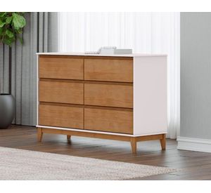 Cómoda Tucumán blanco/roble 6 Cajones