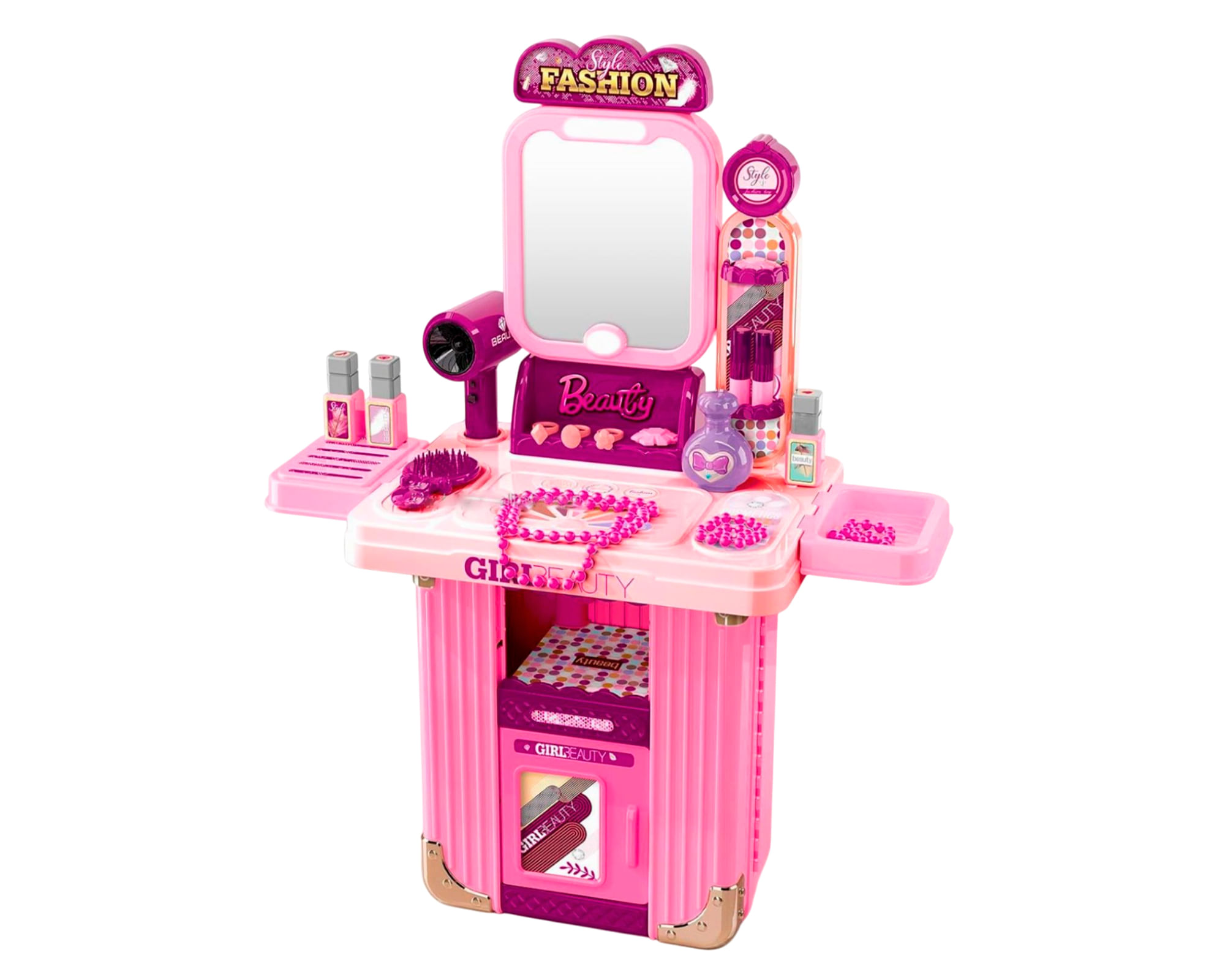 Kidscool Juego maleta tocador belleza rosado