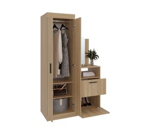 Clóset cómoda 3 puertas 1 cajón Praga fresno europeo 179x103x48.3 cm