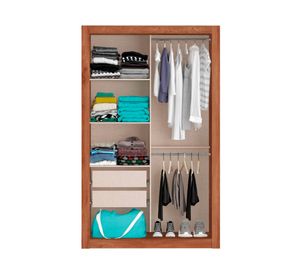 Clóset 2 puertas Vivacce canela/titanio 210x130.5x52 cm