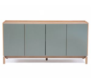 Buffet Barcelona verde/roble 4 puertas 1 cajón 80x165x45 cm