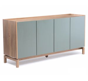 Buffet Barcelona verde/roble 4 puertas 1 cajón 80x165x45 cm