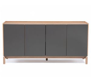 Buffet Barcelona grafito/roble 4 puertas 1 cajón 80x165x45 cm