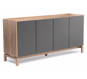 Buffet Barcelona grafito/roble 4 puertas 1 cajón 80x165x45 cm