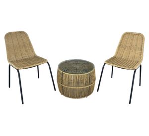 Set conversación 2 personas Ratán natural fiber