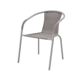 Silla acero/ratán PE crudo