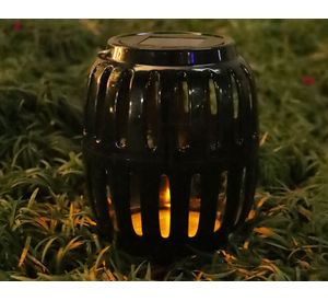 Lámpara solar exterior negro