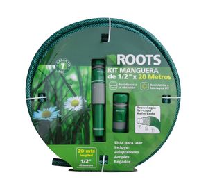 Manguera 1/2'' 20m + set riego verde