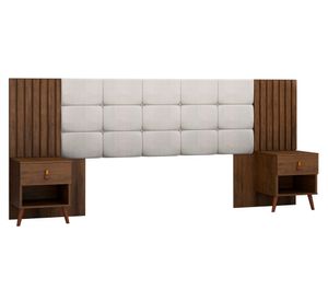 Respaldo adaptable Capitonex blanco/caramelo 106x160x47 cm