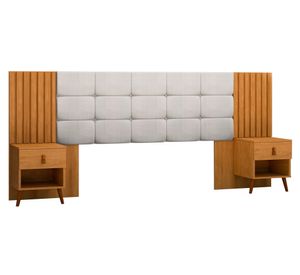 Respaldo adaptable Capitonex blanco/miel 106x160x47 cm