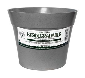 Set 2 maceteros Bio Bamboo Clásico gris 17x25 cm