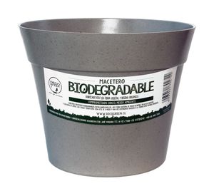 Set 4 maceteros Bio Bamboo Clásico gris/musgo 17x25 cm