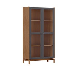 Vitrina Barcelona grafito/roble 190x100x47.5 cm