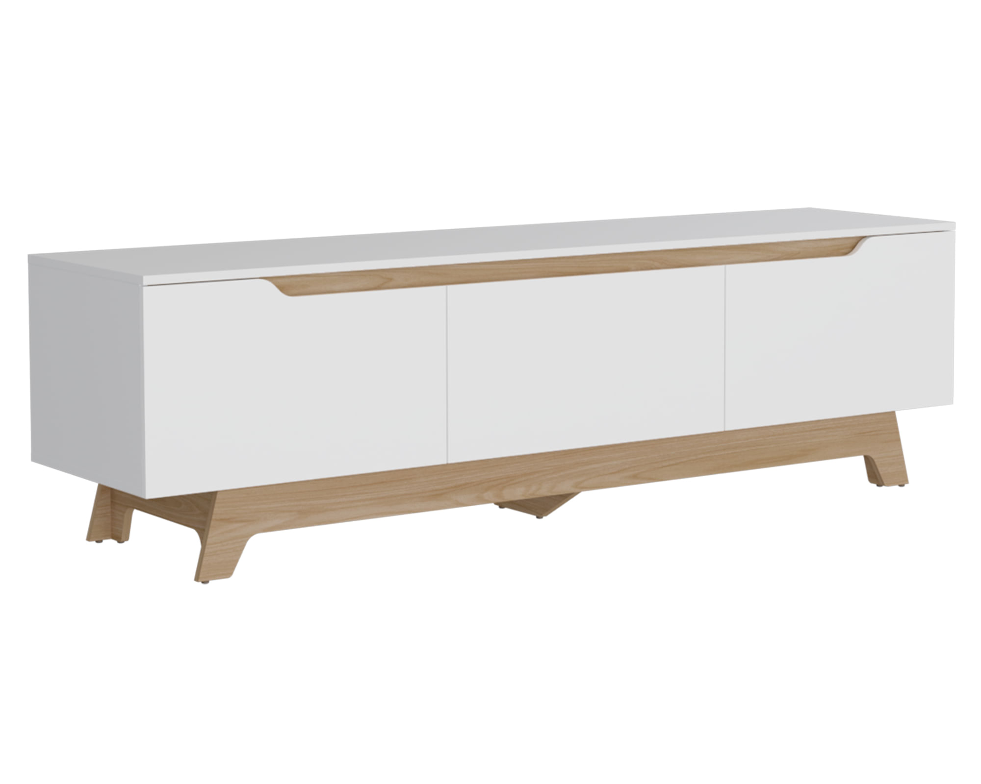 TuHome Rack TV Woodall 80" blanco/fresno