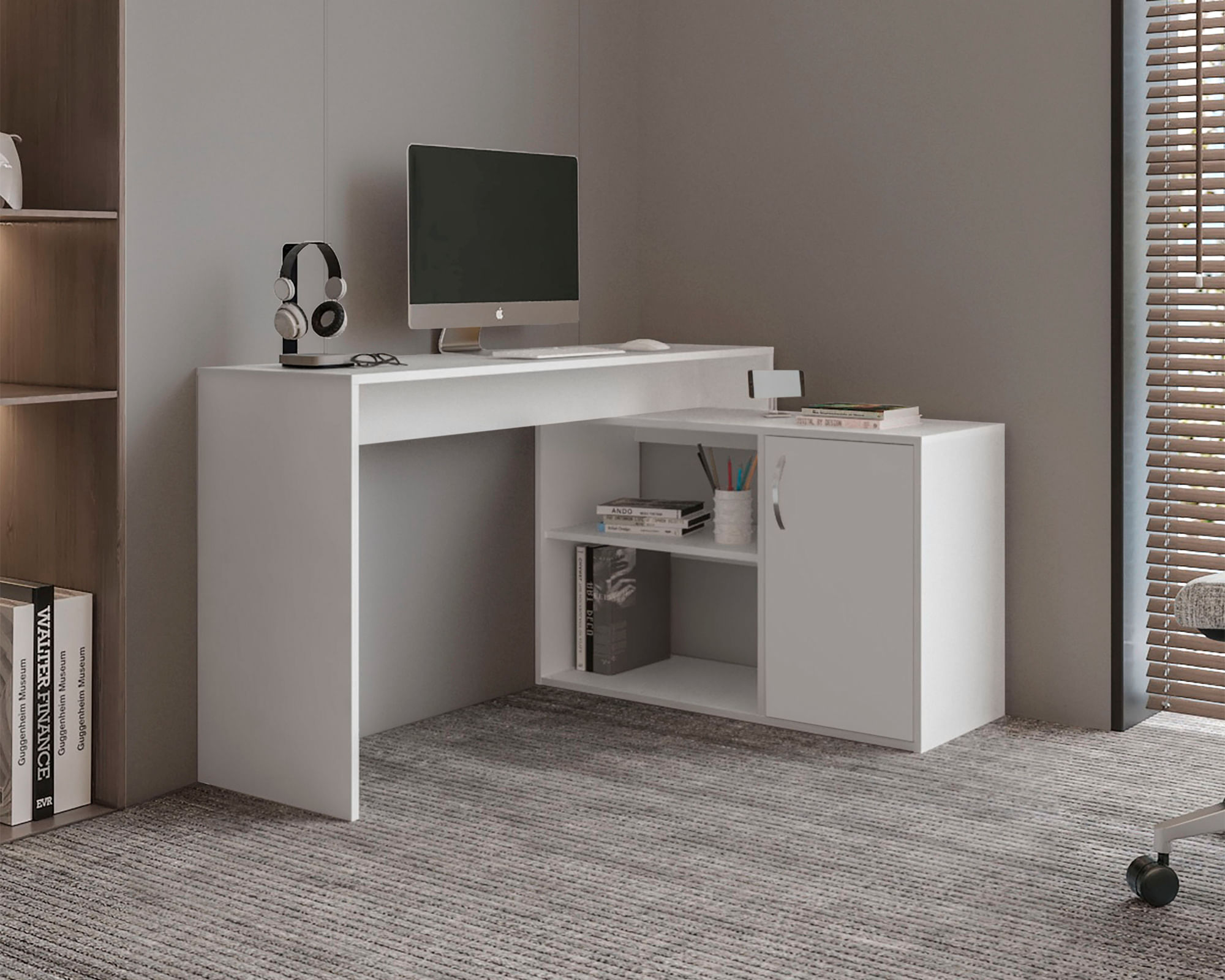 Escritorio en L Axis Eco blanco 71x125x90 cm | Easy.cl