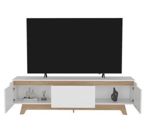 Rack TV Woodall 80" blanco/fresno