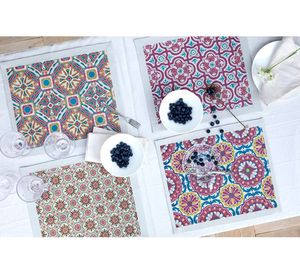 Individual Mosaico crudo impermeable 42x36 cm 4 un.