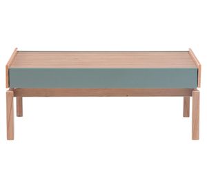 Mesa centro 1 cajón Barcelona verde/roble