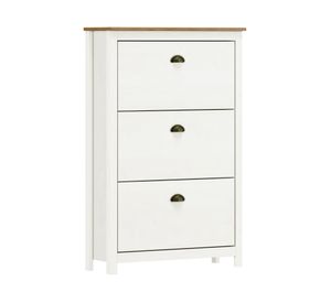 Zapatero 3 puertas posadas blanco/roble