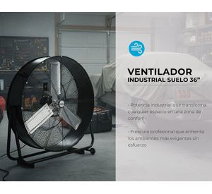 Ventilador suelo industrial 36'' negro