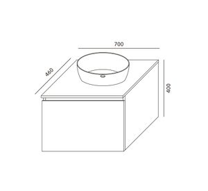 Mueble vanitorio Mela 40x70x46 cm