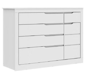 Cómoda Cleo blanco 5 cajones 1 puerta