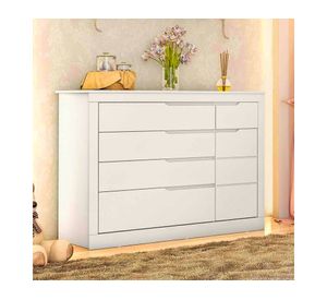 Cómoda Cleo blanco 5 cajones 1 puerta