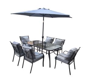 Set terraza Palermo + sombrilla 6 personas