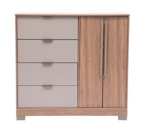 Cómoda Everest canela/titanio 2 puertas 4 cajones