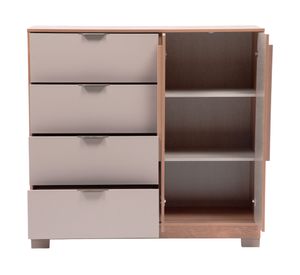 Cómoda Everest canela/titanio 2 puertas 4 cajones
