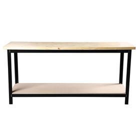 Mesón de trabajo madera sólida 200x60x92 cm