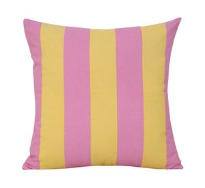 Cojín algodón Stripes amarillo/rosado 45x45 cm