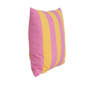 Cojín algodón Stripes amarillo/rosado 45x45 cm