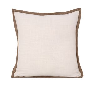 Cojín algodón Toscana borde yute 45x45 cm