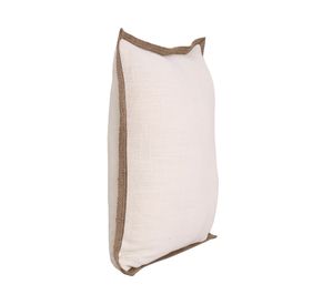 Cojín algodón Toscana borde yute 45x45 cm