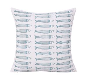 Cojín algodón Riviera peces 45x45 cm