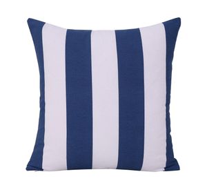 Cojín algodón Riviera líneas azules 45x45 cm