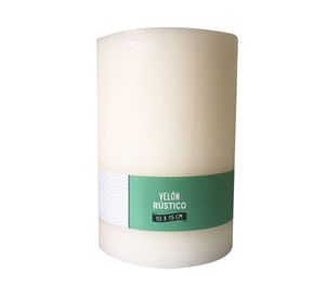 Vela pilar ecru 15x10 cm