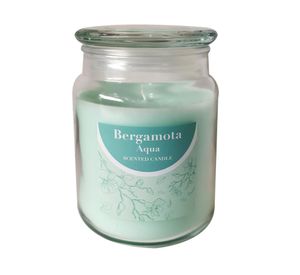 Vela frasco con tapa aqua 14.4x9.5 cm