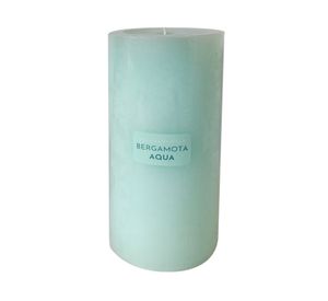 Vela pilar aqua 15x6.8 cm