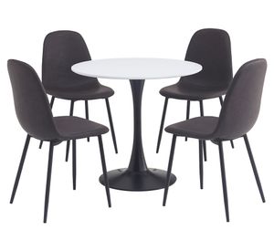 Comedor 4 sillas Saona gris 76x80x80 cm